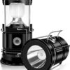 DIBMS 4-Pack Solar Camping Lantern, Collapsible LED Solar USB Rechargeable Lantern Flashlight Emergency Hanging Lights for Camping Hurricanes Power Outages Indoor Outdoor